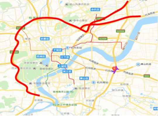 粗红线标注为绕行路线高速交警杭州支队供图6,萧山城区至上海,南京