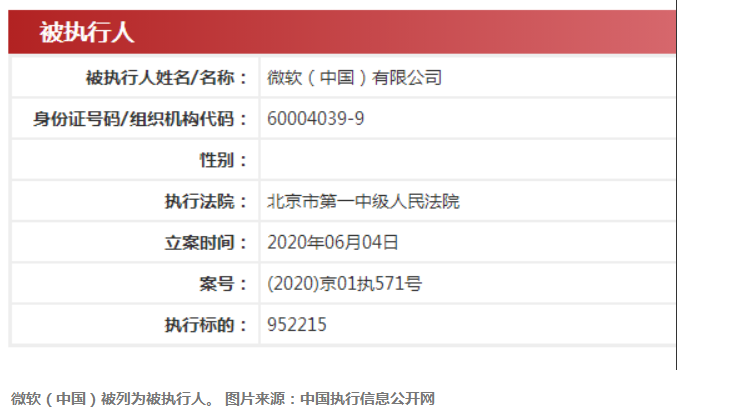 NG体育微软中国被列为被执行人 中国执行信息公开网上显示微软经营项目的四大范围共投资3902万美元(图1)