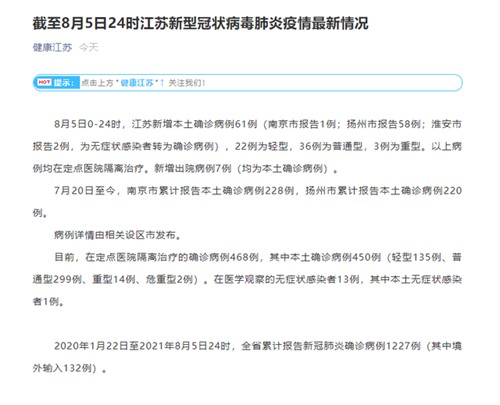 【苏州新增确诊3例】江苏新增本土确诊病例3例 【苏州新增确诊3例】江苏新增本土确诊病例3例