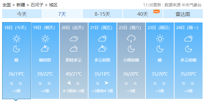 石河子天气预报_新疆天气预报石河子_天气预报石河子一周